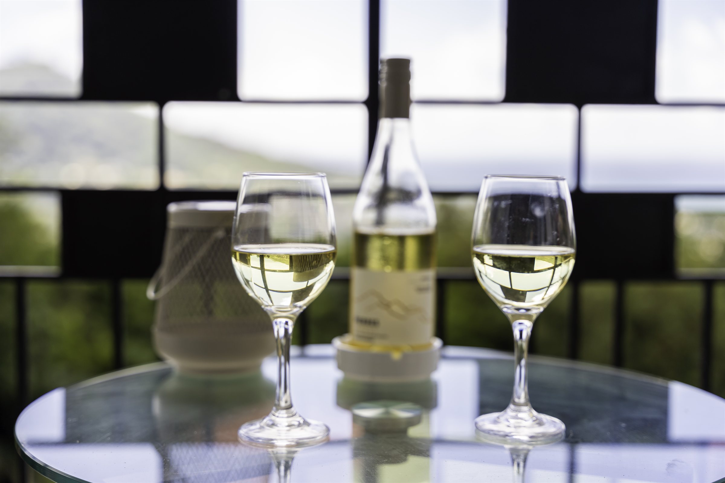 Marten — wine glasses on the ground-floor veranda